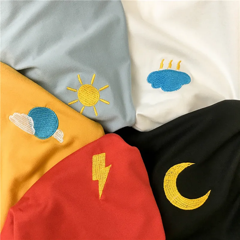 

New Summer Tank Top Female College Wind Cute Vest Loose Round Neck Harajuku Korean Cartoon Weather Embroidery Tees Free Ship