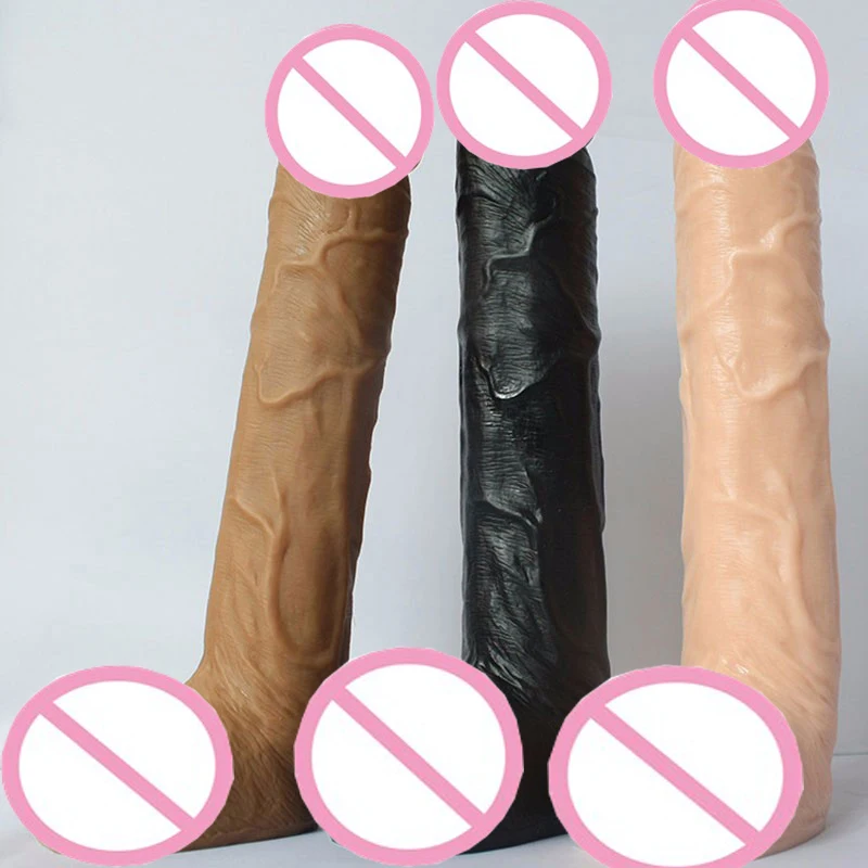 

26*4.2cm Huge Dildo Flesh/Black/Brown Silicone Suction Cup Dildos Super Big Dick Realistic Cock Horse Sex Toy Adults For Women