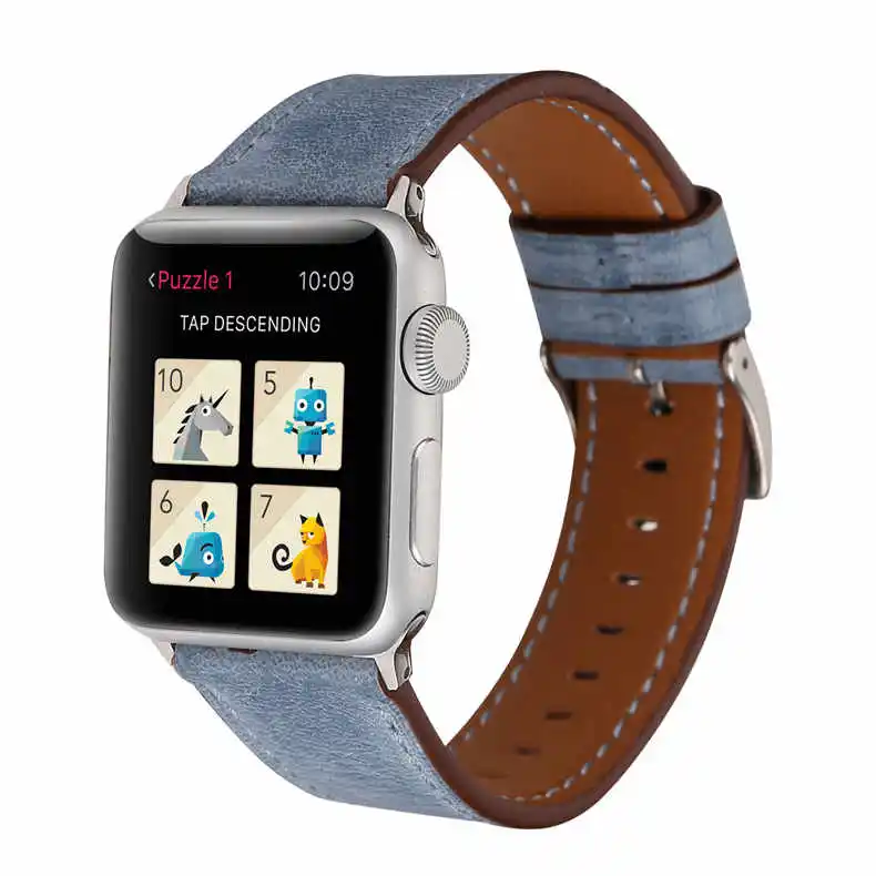Красочные из натуральной кожи ремешок для наручных часов Apple Watch серии 1/2/3/4/5 браслет для наручных часов iWatch, 44 мм, 42 мм, 40 мм, 38 мм, версия ювелирных аксессуаров