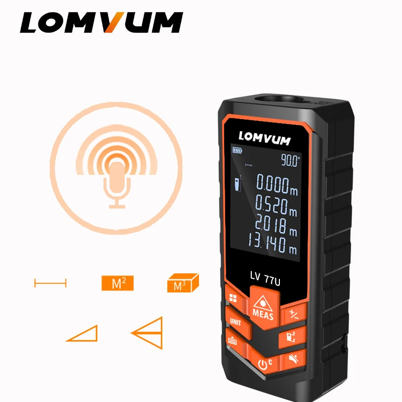 LOMVUM LV 77U Лазерный дальномер цифровой с аккумулятором Lomvum 40 50 60 80 100 метров юсб