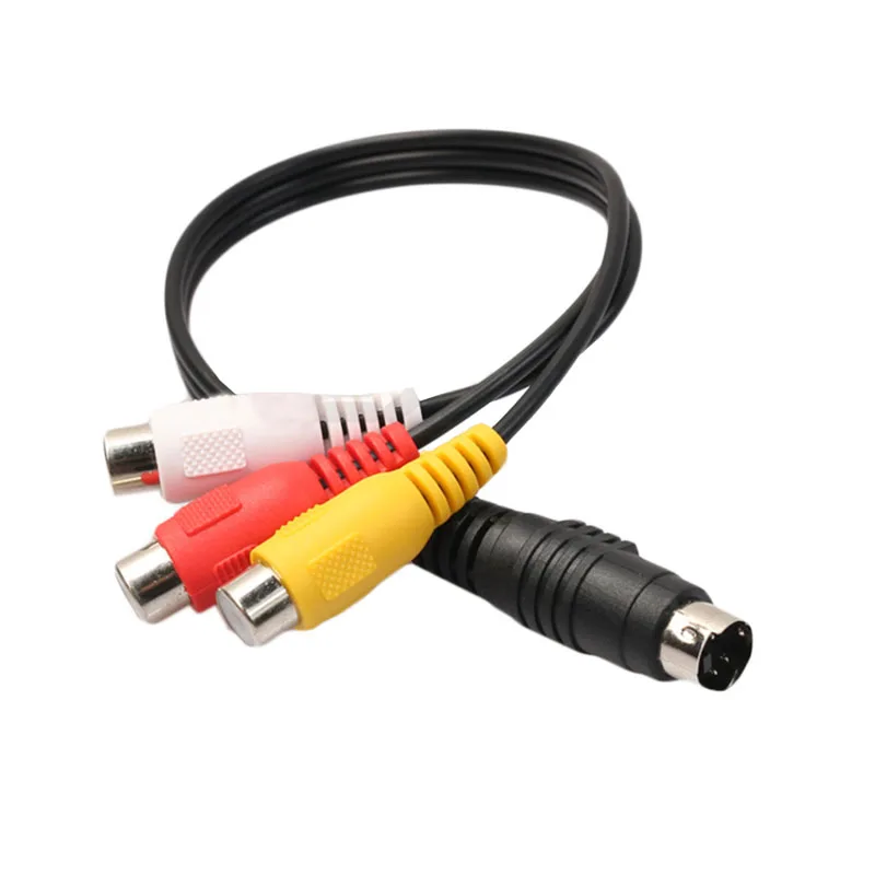 4 Pin S-video на 3 Rca видео и аудио адаптер Aux кабель-удлинитель для DVD ТВ/HD ТВ VCR CD-плеер
