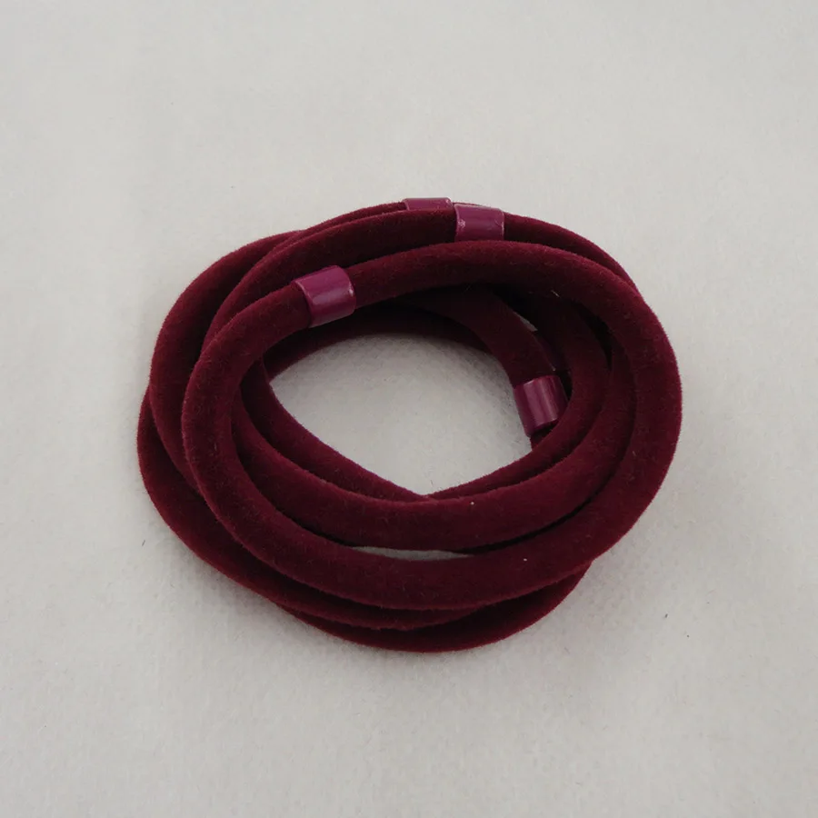 Wine Red 20 шт., 5 мм, разные цвета, бархатные эластичные резинки для конского хвоста, резинки для волос, резинки для волос, аксессуары для волос DIY - Цвет: Wine Red