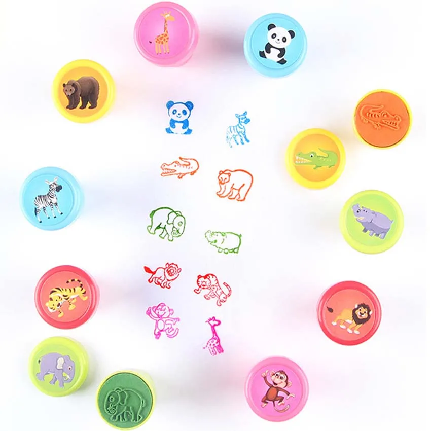 10 шт. детский инструмент для рисования с рисунками животных из мультфильмов