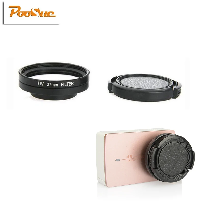 37 мм уф фильтр для объектива + защитная крышка адаптер Xiaomi Yi 4K YI Lite аксессуары экшн