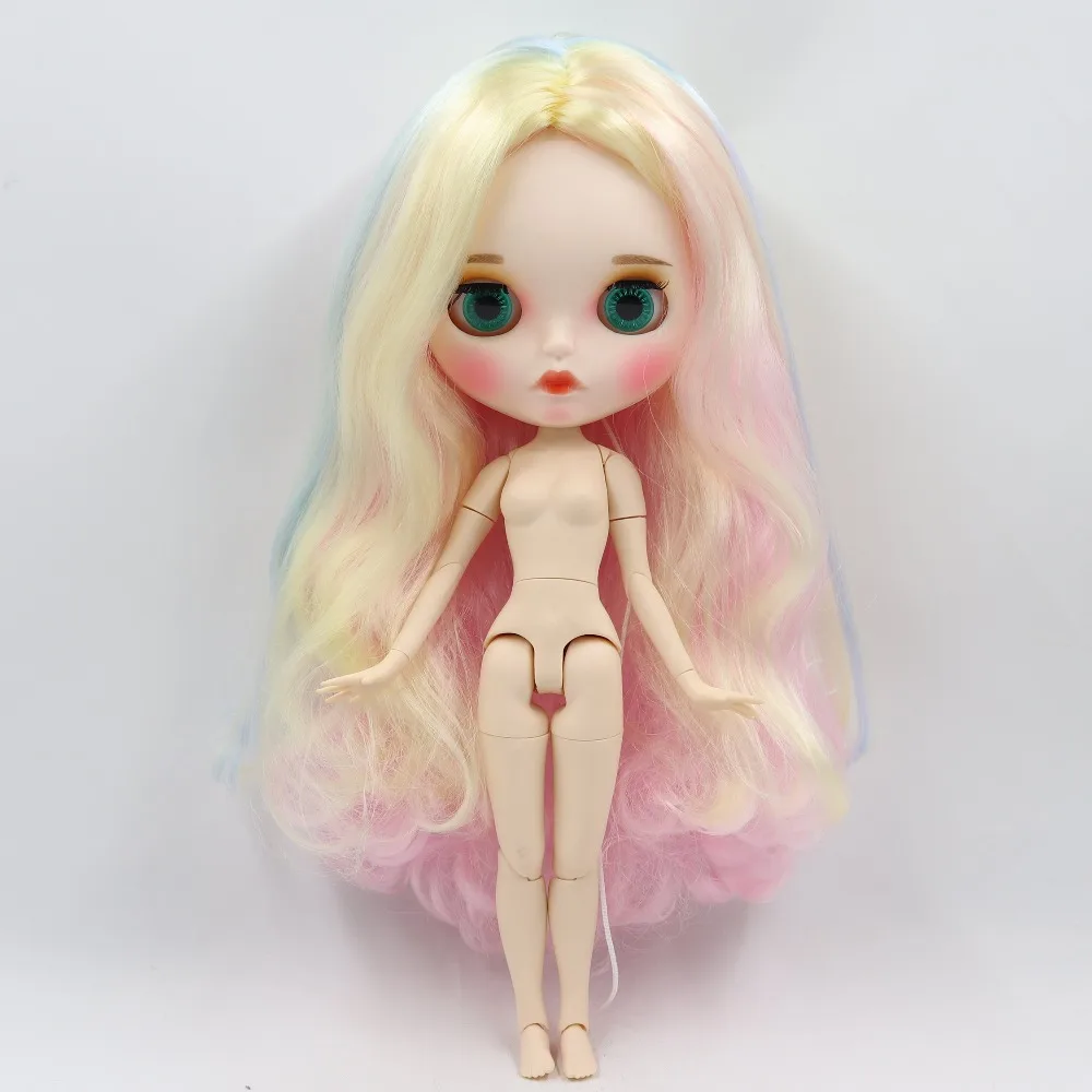 Ледяная фабрика blyth кукла 1/6 bjd белая кожа сустава тела красочные волосы новое матовое лицо, резные губы с бровью индивидуальные лица