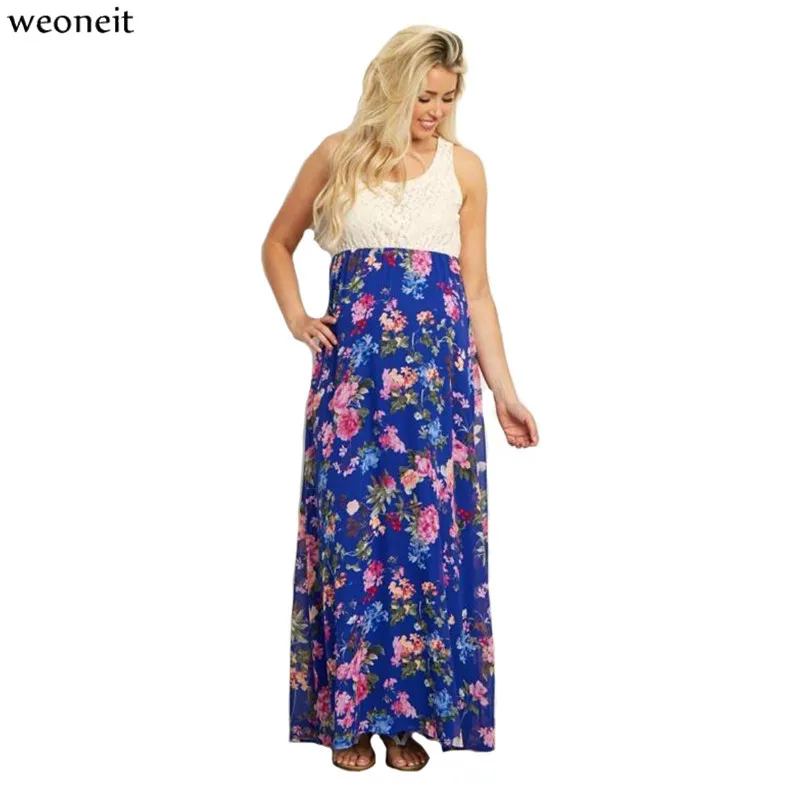 Weoneit новые длинные платья для беременных Одежда платье Vestidos повседневная одежда