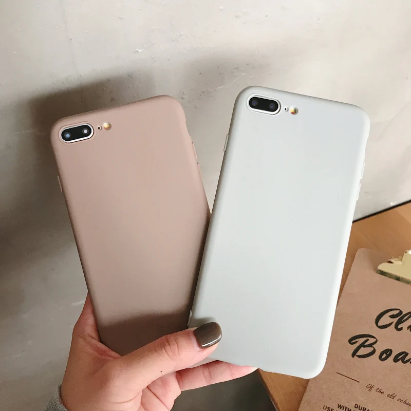 Матовый Мягкий силиконовый чехол для iPhone 5S, SE 6 7 8 plus, Ультратонкий чехол 11 Pro, карамельный цвет, чехол для iPhone x xs max xr, серый светильник, коричневый цвет