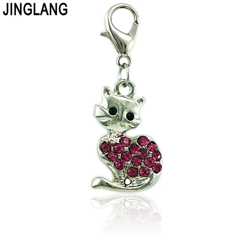 JINGLANG Модные животные Омар застежка Подвески Подвеска со стразами серебряный