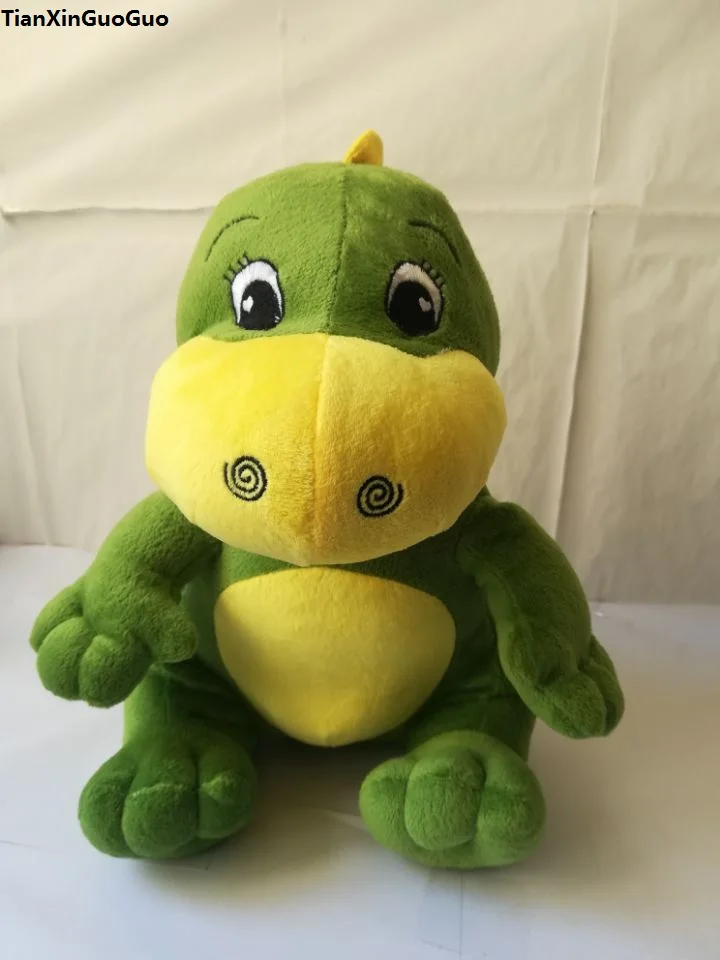 

large 32cm cartoon green dinosaur plush toy soft doll throw pillow birthday gift w1850