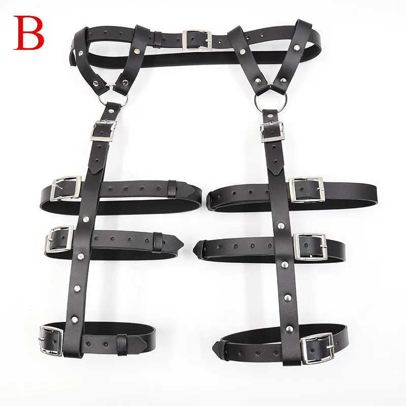Adult Game Black PU Bondage Gear Female Love Toys Sexy Restraint Leg Belts Device BDSM Sex for Women J10-1-49 | Красота и здоровье