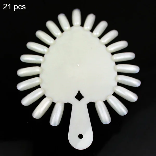 21pcs white 150 X цветов Палитра для ногтей дисплей доска натуральный/прозрачный Веерообразный 3 в 1 лак для ногтей дисплей DIY ногтей Практика Дисплей палочки - Цвет: 21pcs white