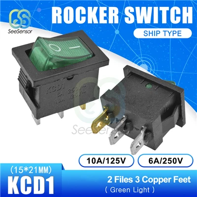 ON-OFF 3pin 5Pcs/lot KCD1 Rocker Switch Power Switch ON-OFF 2 Position ON-OFF-ON 3 Position 2Pins 3Pins 4Pins 6Pins 6A 250VAC/ 10A 125VAC - Цвет: ON-OFF 3pin
