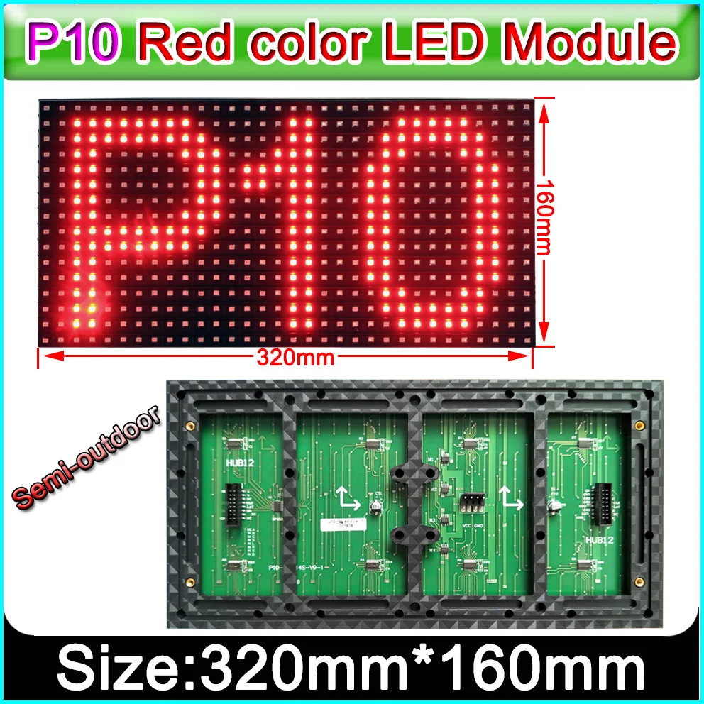 NEW P10 Semi-Outdoor LED Module,Red Color, White Color Semi-Outdoor LED Display Panel 320*160mm,Single Color Indoor SMD P10