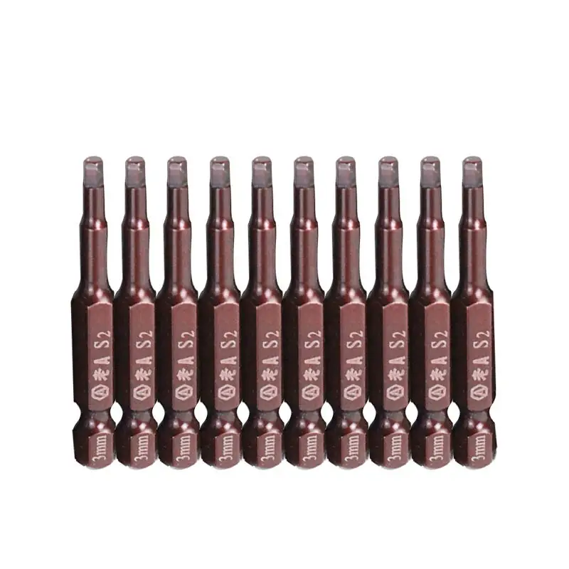H3.0 X 10pcs LAOA 7/10 шт. S2 60HRC шестигранные наконечники Отвертки Набор шестигранного электрические отвертки бит комплект с магнетизмом 50 мм - Цвет: H3.0 X 10pcs