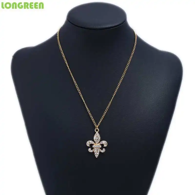 Крест кулон белый кристалл циркония Женская бижутерия модная подвеска золотая