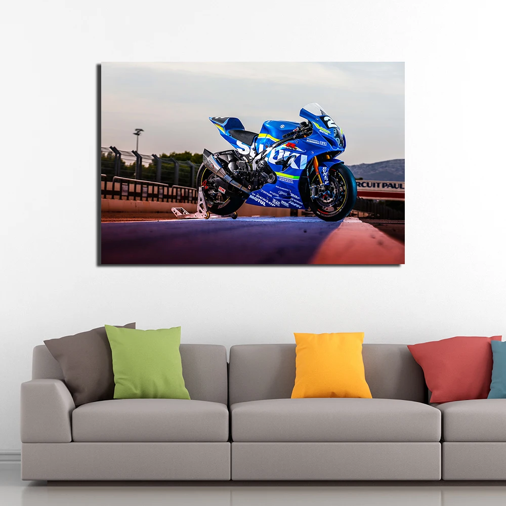 Suzuki GSX R1000R Картина на холсте мотоцикла украшение Постер и печать настенные