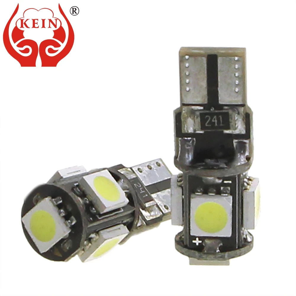 KEIN 10 шт. t10 led Canbus w5w 5smd 5050 водить автомобиль 194 168 клиновидные боковые светильник
