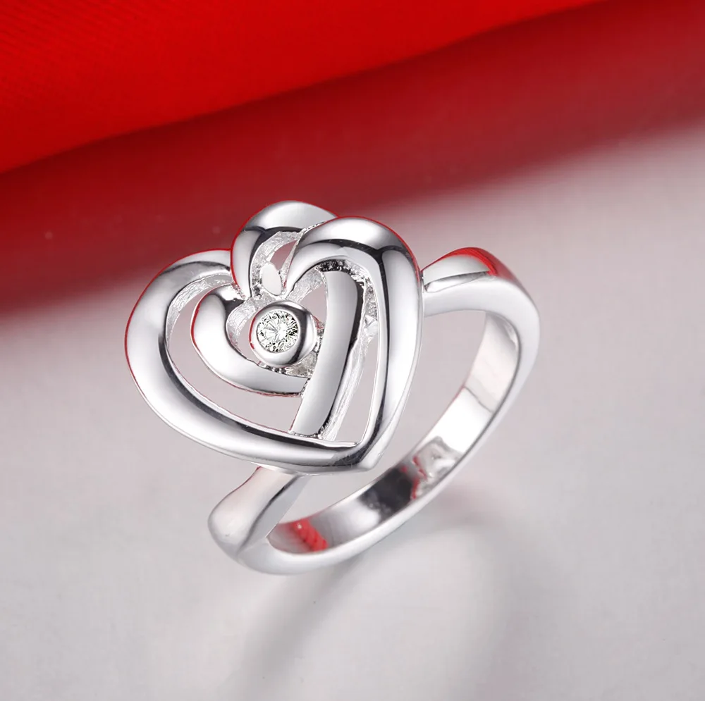 Индивидуальное кольцо с сердечками оптовая продажа ювелирные изделия из серебра