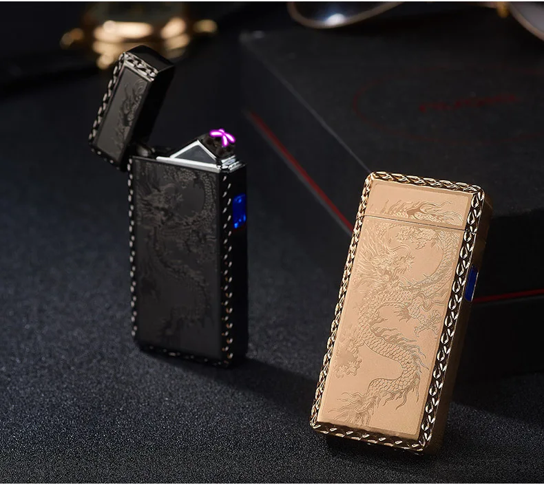 Dragon usb зарядка зажигалка электрическая двойная дуга плазменная Зажигалка электронная ветрозащитная сигарета сигара курительные зажигалки zapalniczka