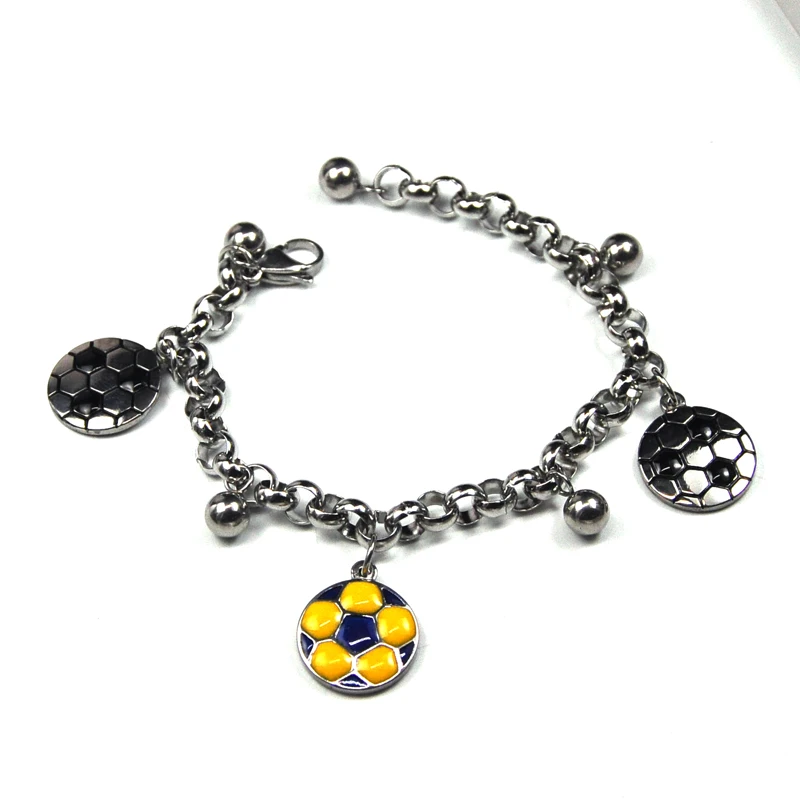 Aibeiou футбольная Подвеска из нержавеющей стали rolo chain braclelet для Кубка мира горячая