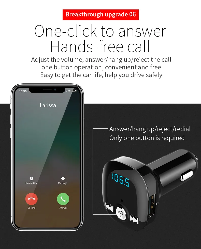 Автомобильный MP3-плеер с Bluetooth CDEN, fm-передатчик, двойное USB Автомобильное зарядное устройство, u-диск, TF карта, музыкальный плеер, bluetooth-телефон, Обнаружение напряжения