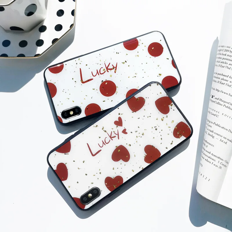 Lucky Gold фольга Bling винно-красный волнистый чехол для iPhone X XS Max XR мягкий TPU 7 8 6 6s Plus