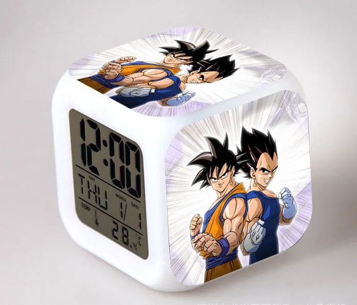 Аниме фигурки Dragon Ball z светодиодный цветной сенсорный светильник Супер Saiyan God супер Гоку Вегета будильник ПВХ Супер Figma детские игрушки