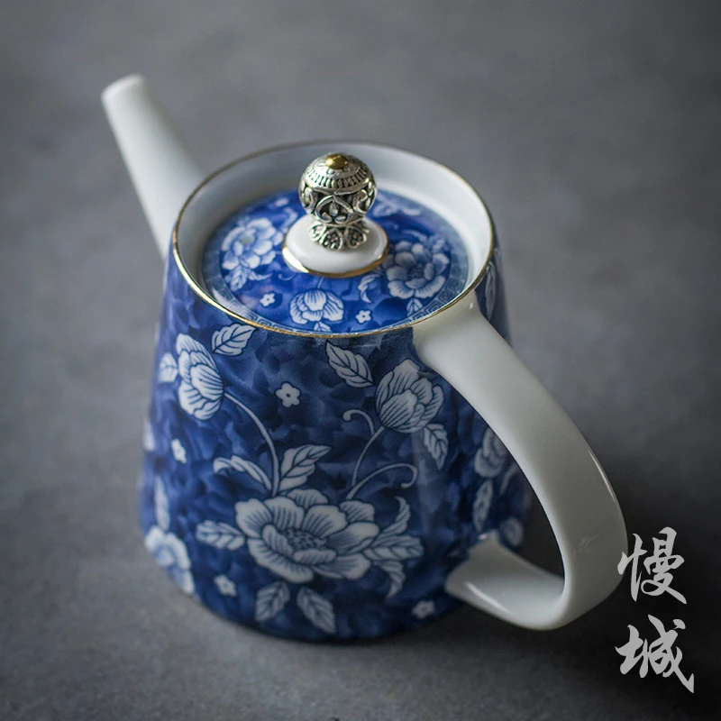 China Jingdezhen blue and white porcelain Kung Fu tea pot teapot antique ceramic handmade teaware kettle service gift | Дом и сад