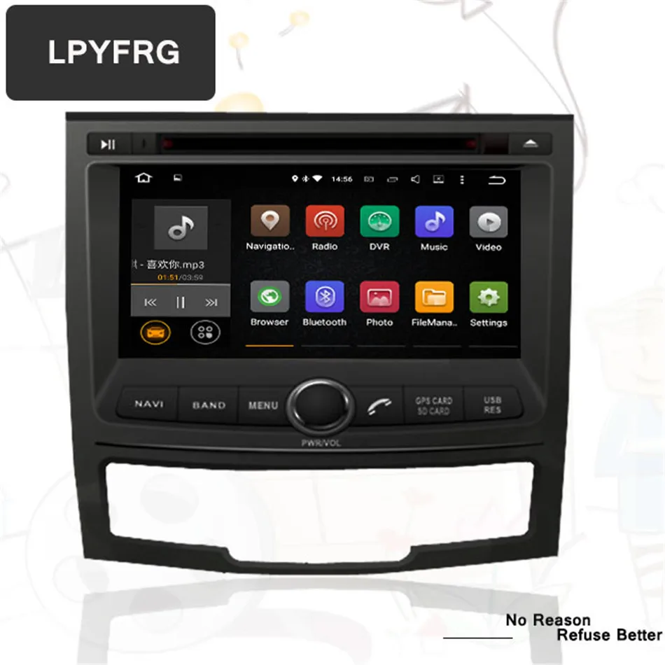 Автомобильный dvd плеер Ssangyong Korando android 10 0 GPS с четырехъядерным процессором радио rds