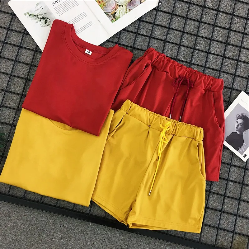 Женский повседневный комплект из 2 предметов свободная футболка с буквенным