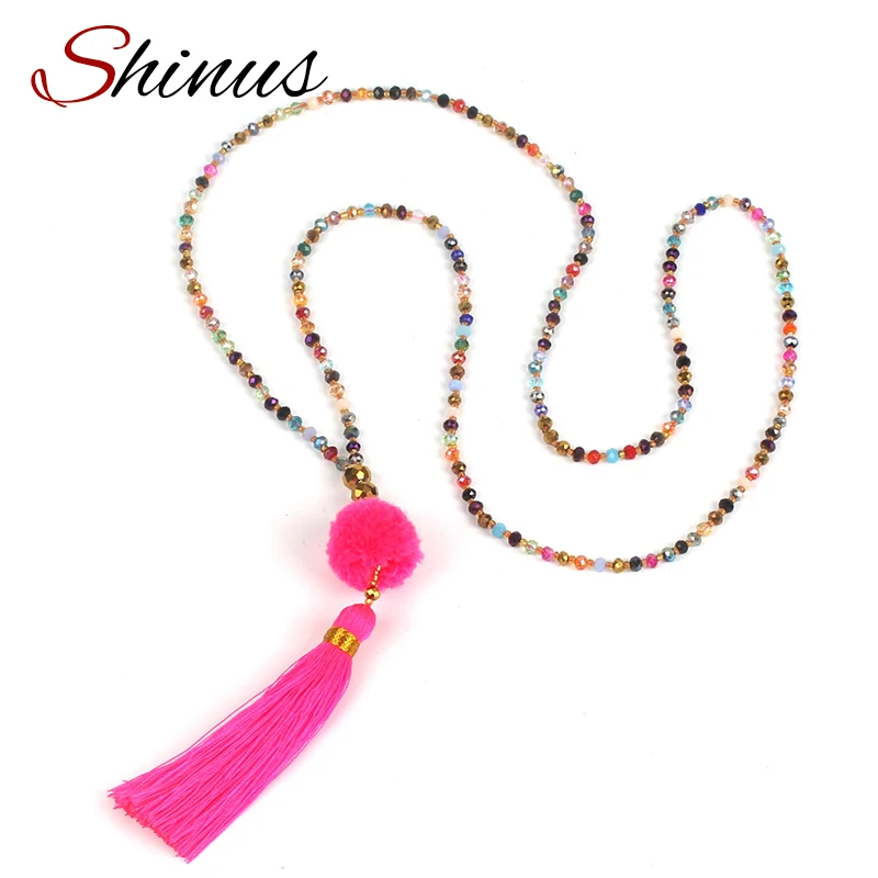 Ожерелье Shinus в стиле бохо женское ювелирное изделие цепочка-колье с помпоном