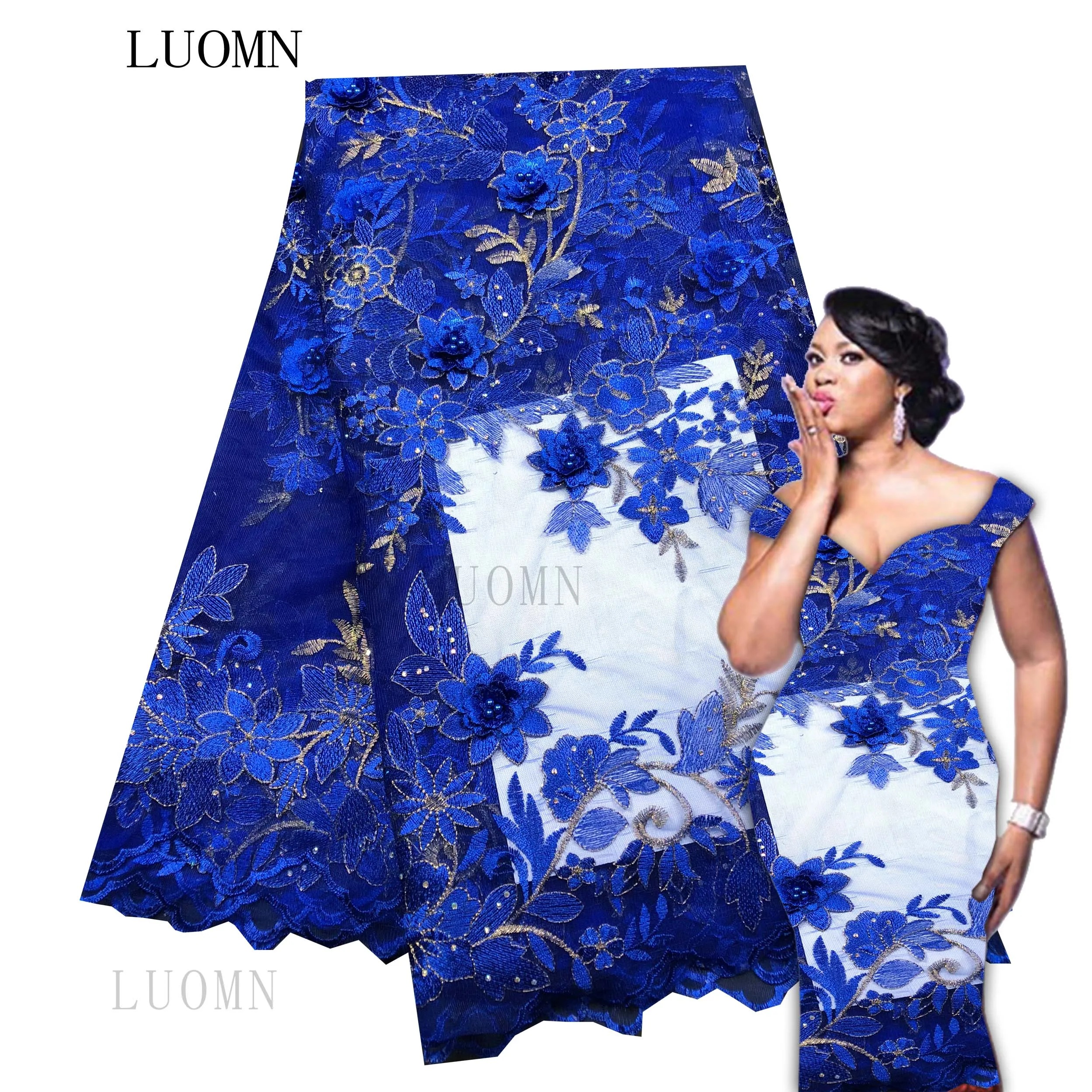 2019 High Quality Rhinestone Guipure African Lace Fabric Embroidered Wedding Decoration French Nigerian Fabrics | Дом и сад