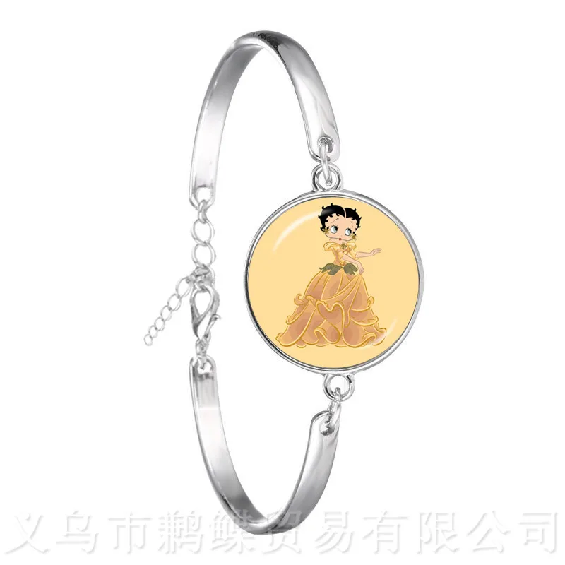 Модные Betty Boop 18 мм стеклянный купольный кабошон ручной работы браслет цепочка для