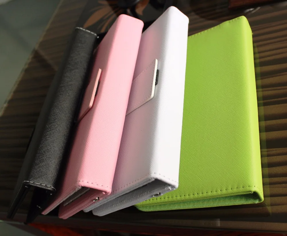 4 colors android flip leather case cell phone accessories protector wired usb keyboard mouse set for huawei xiaomi htc samsung free global shipping