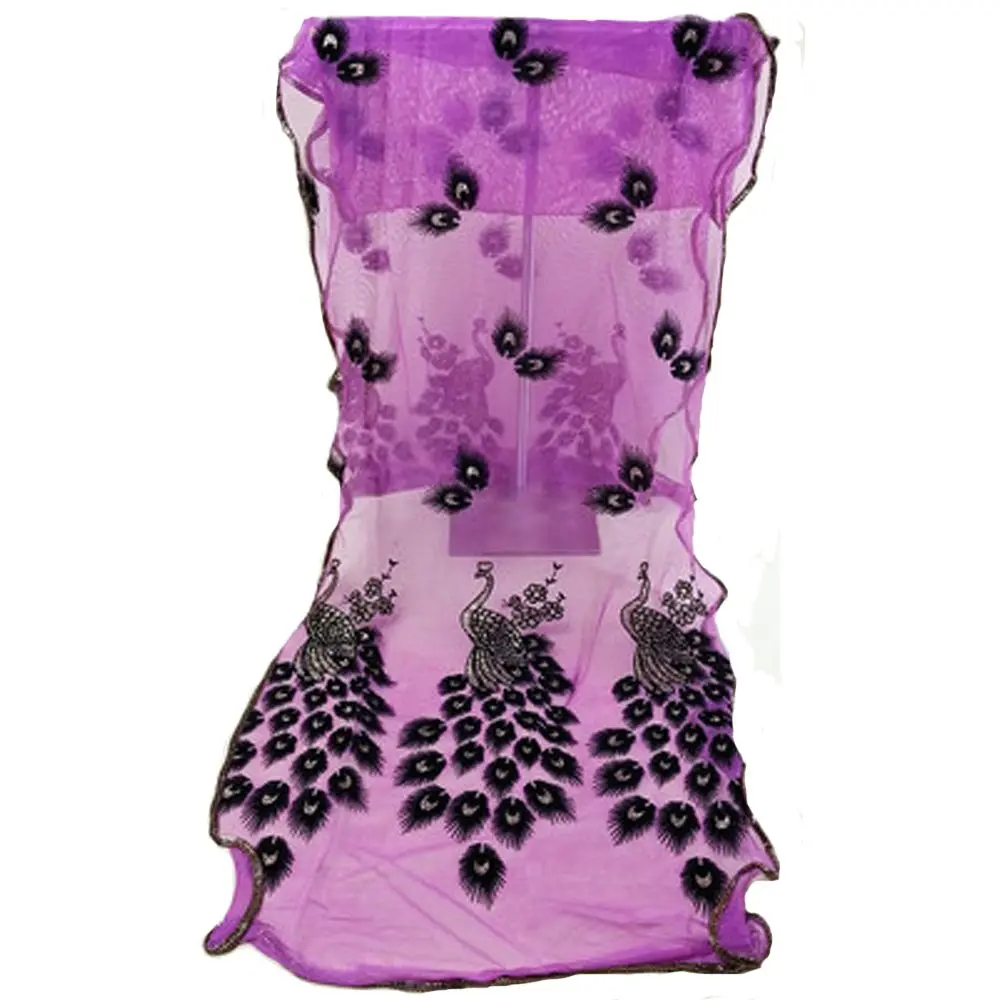 

Прекрасный шифоновый Длинный мягкий шарф с павлином, больше цветов, размер 190*43 мм, шаль для стильных женщин/девушек