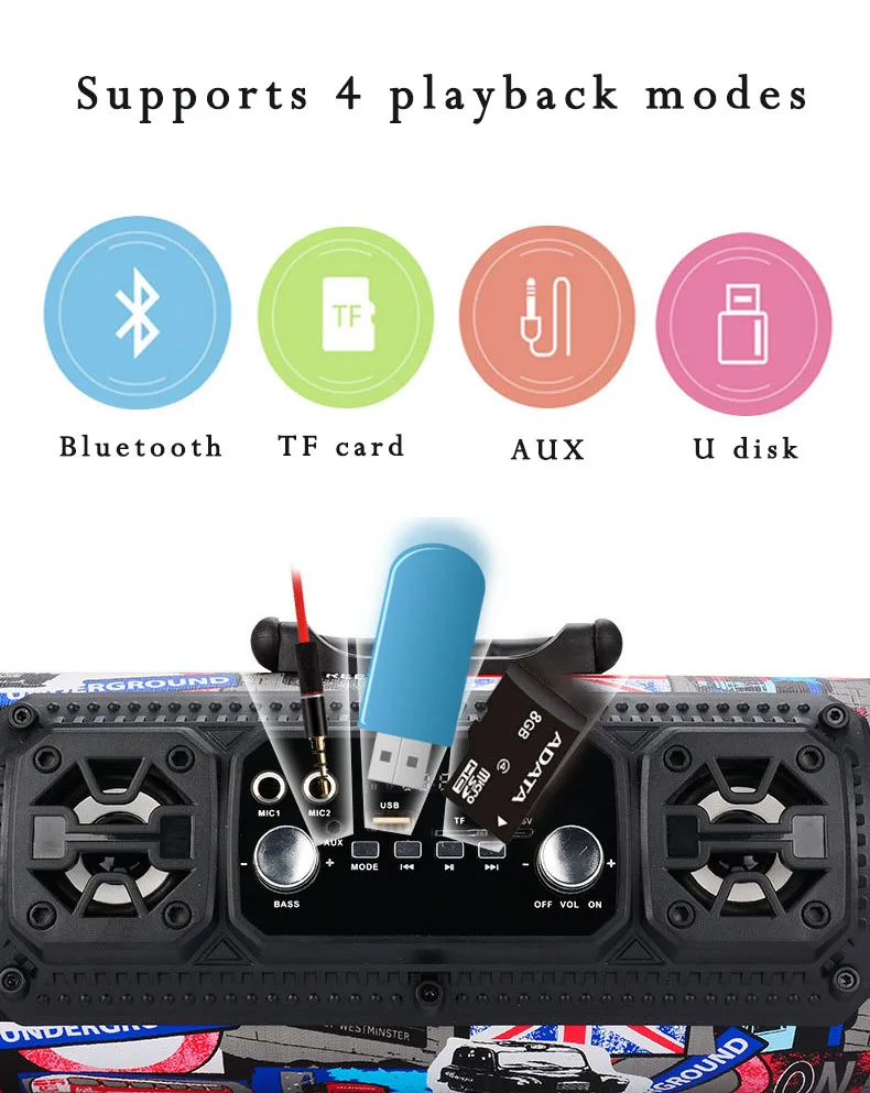 Портативный Bluetooth FM-радиоприемник Makescc беспроводной объемный динамик для ТВ с
