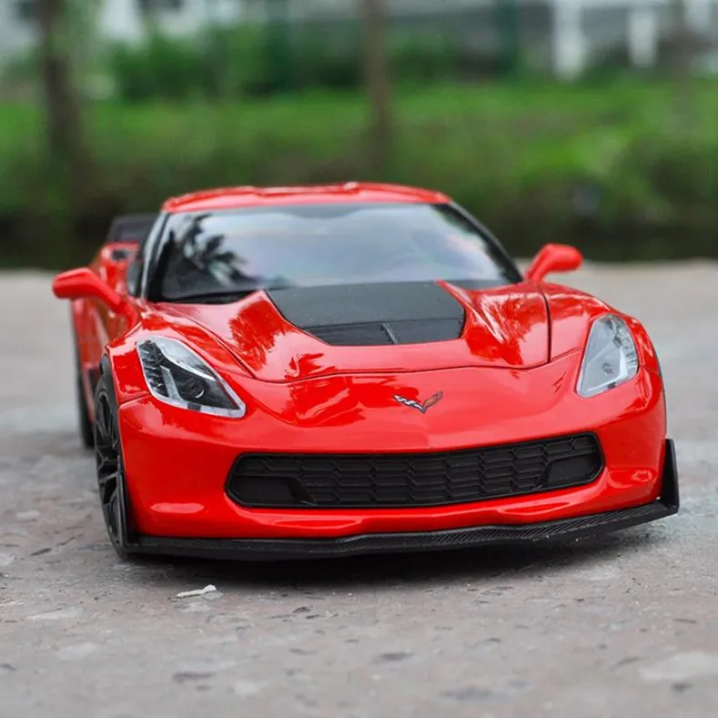 Высокая симуляция corvette Z06 1:24 Масштаб передовая Игрушечная машина из сплава литая