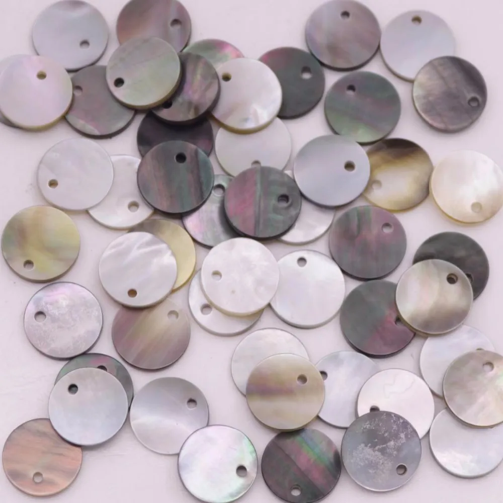 Ракушка монета из натуральной перламутра ракушка натурального серого и черного