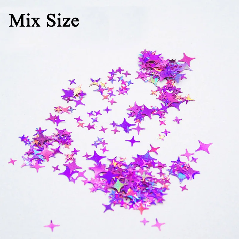 10g/bag Four Star Cross Slices Filler For Nails Art Tips Slime Sequin Kids Lizun DIY Accessories Supplies Decoration | Игрушки и хобби