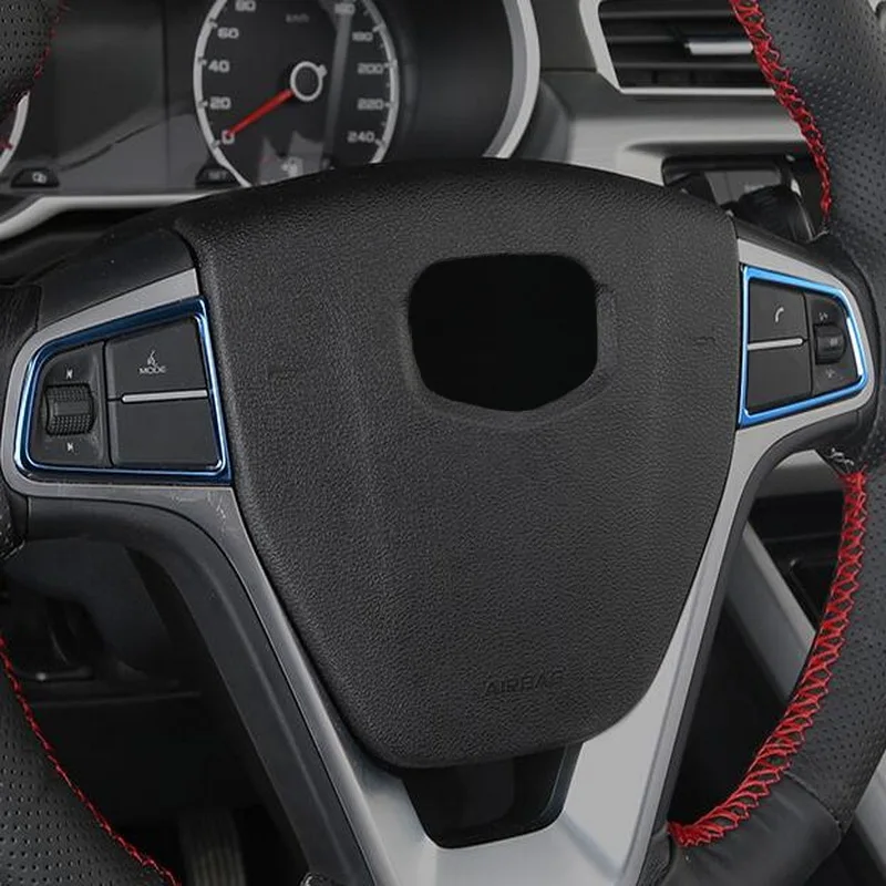 Tonlinker интерьерные наклейки на руль для Geely Atlas-19 автомобильный Стайлинг 2 шт. чехлы из нержавеющей стали наклейка