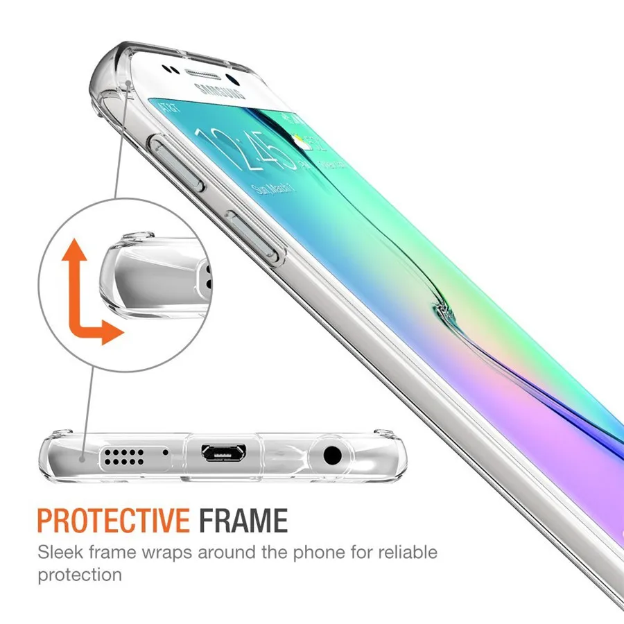 Ультра Тонкий Мягкие TPU Ясно Чехол Для Samsung Galaxy S6 Край Плюс Крышка Силиконовые