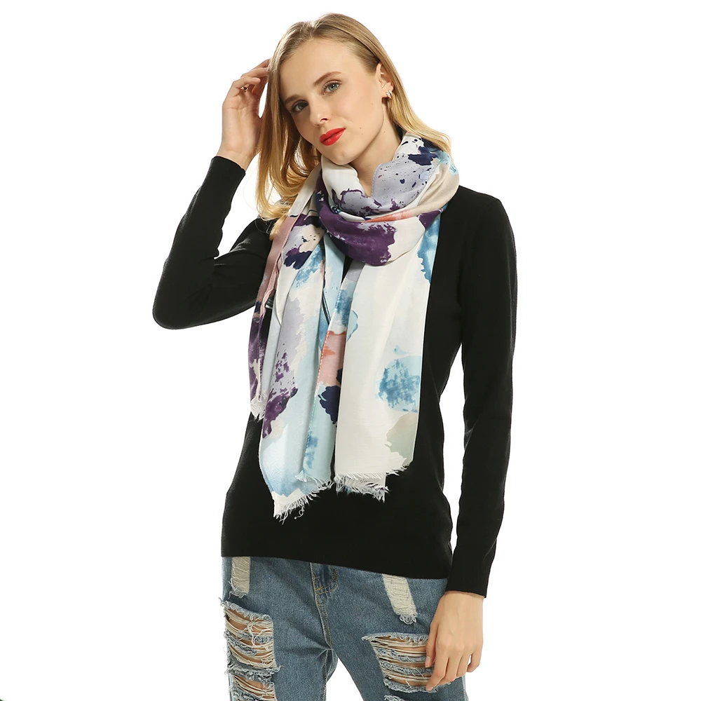 2018 женский шарф роскошный бренд Осень зима испанский стиль элегантный