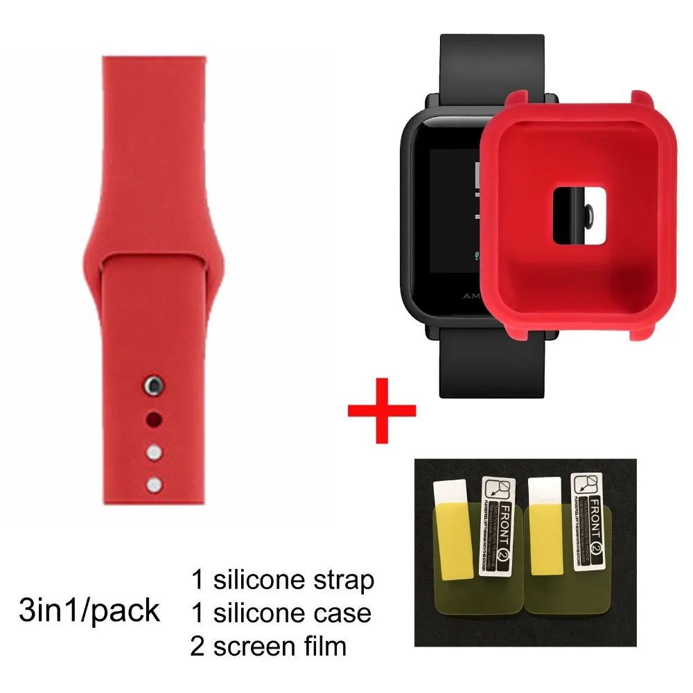 Смарт браслет AMAZFEEL для xiaomi Huami AMAZFIT Bip youth силиконовый ремешок 20 мм часов amazfit
