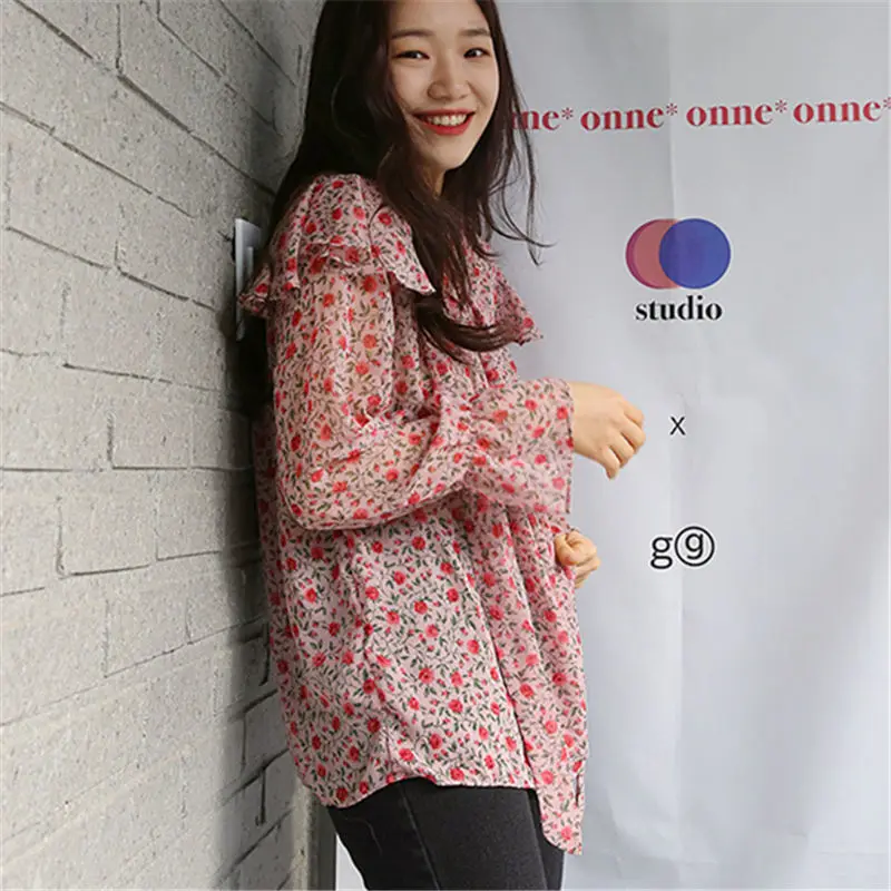 Hzirip New Bows Elegant Loose Free Simple Female Casual Stylish Sweet Bow Collar Slim Comfortable Print Preppy Style Shirt |