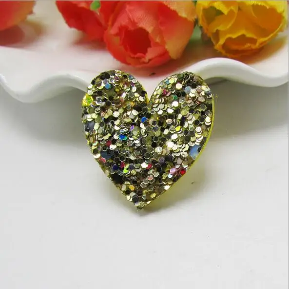 60 шт./лот 2 5 см Смешанные блестящие/блестящие аппликации в форме сердца для
