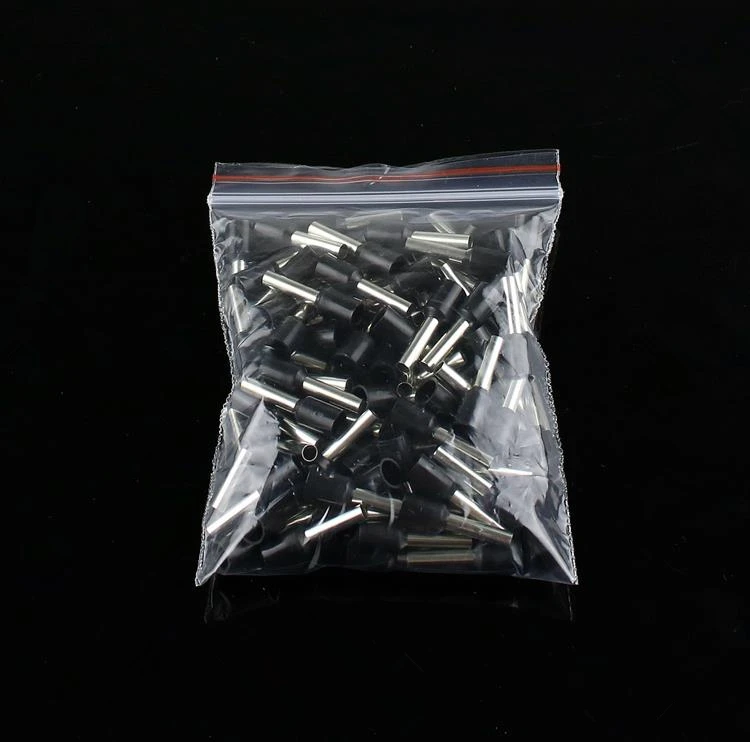 100 шт. E4009 E4012 E4018 Изолированные Наконечники клеммный блок шнур конец провода разъем 4,0 мм2, обжимной Терминатор - Цвет: black
