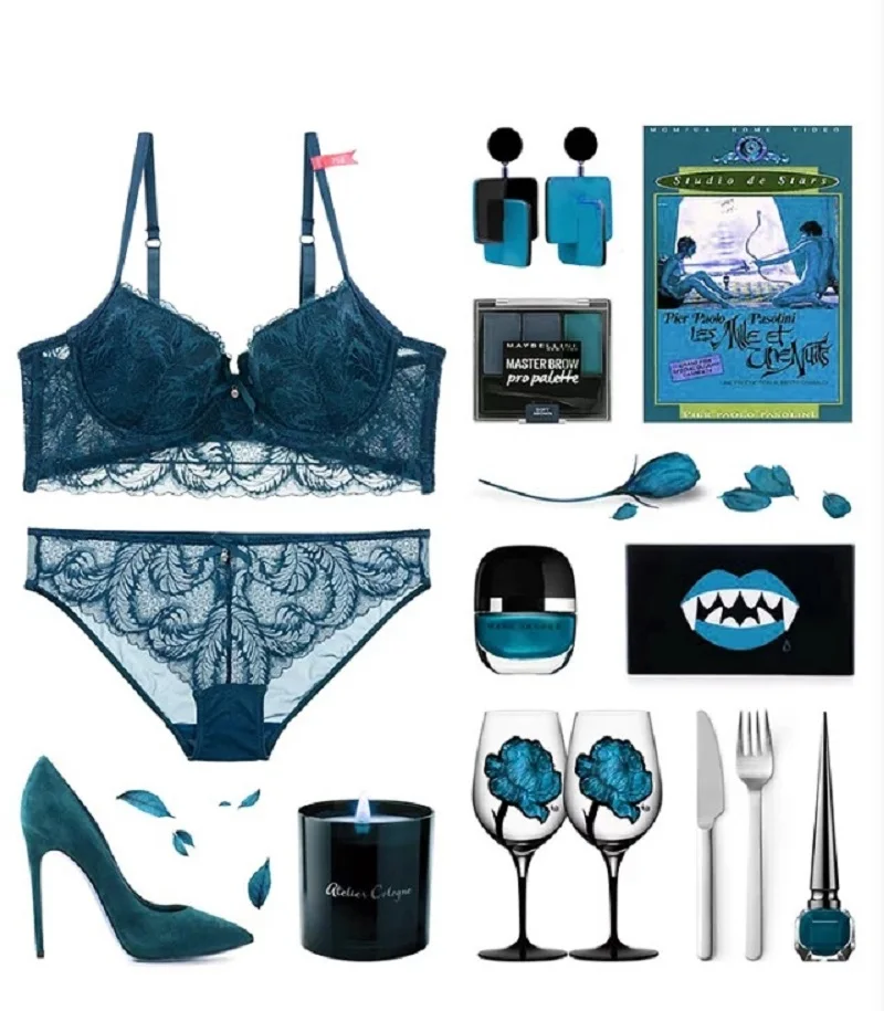 2018 Новое поступление кружева бюстгальтер с перьями Краткие наборы нижнее белье