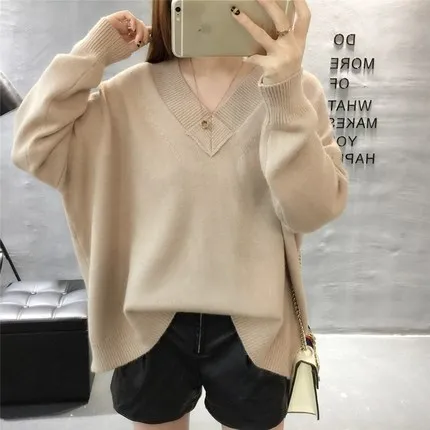 Женский свободный свитер большого размера весна-осень 2019 | Женская одежда