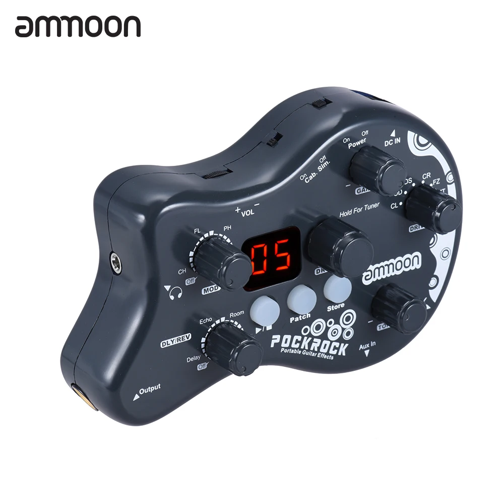 Педаль для гитары ammoon PockRock педаль с несколькими эффектами 15 эффектов 40 ритмов