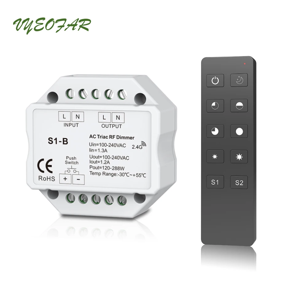 AC симистор светодиодный диммер 220V 230V 110V Беспроводной РЧ с регулируемой яркостью